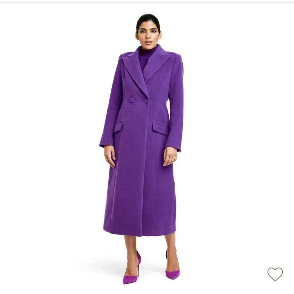 Sergio Hudson x Target Purple Double Breasted Tailored Maxi Overcoat XXS